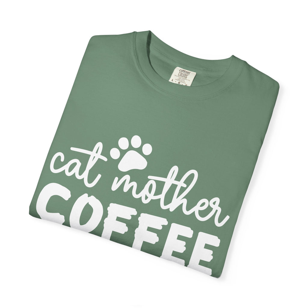 cat mother coffee lover T-shirt