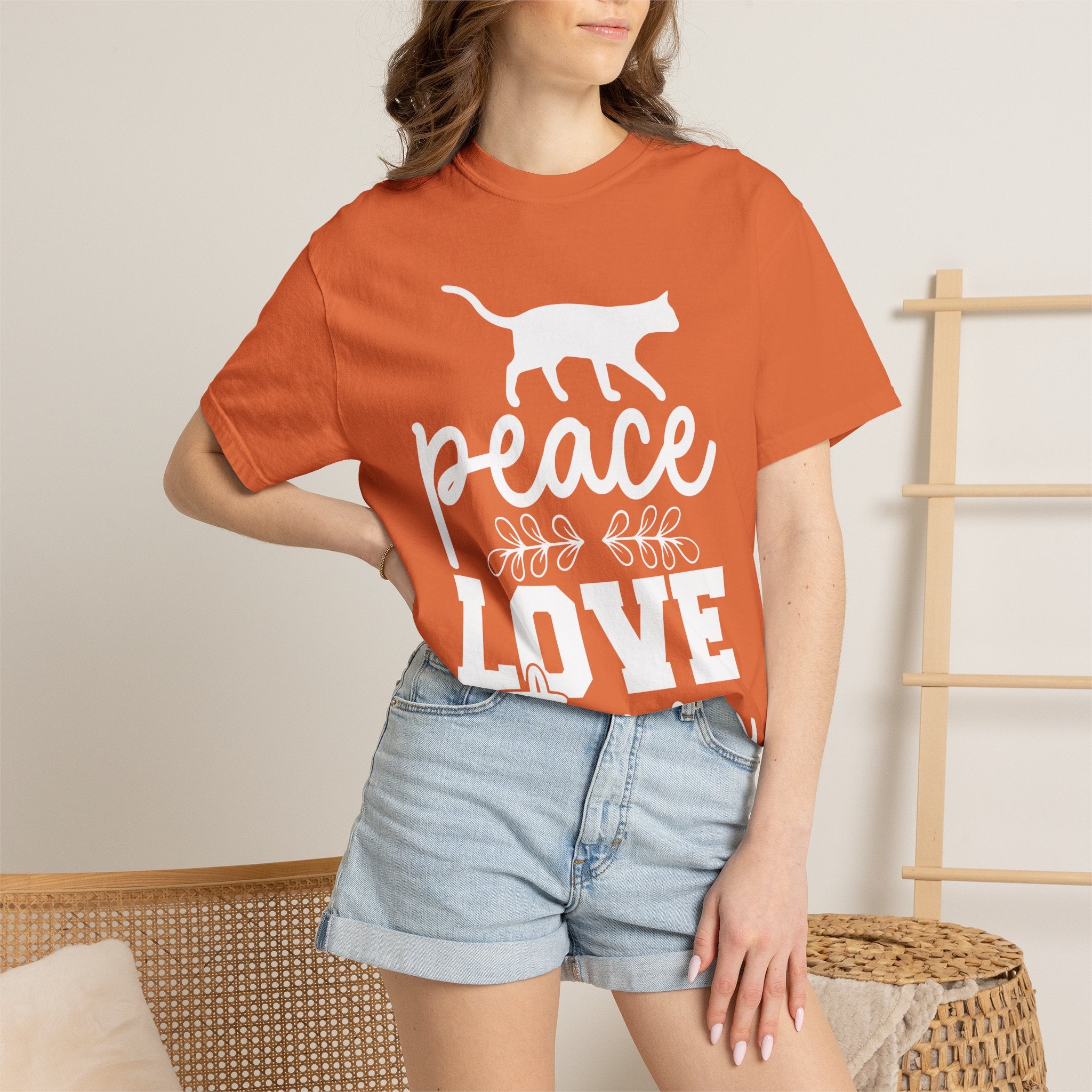 peace love cat mom T-shirt
