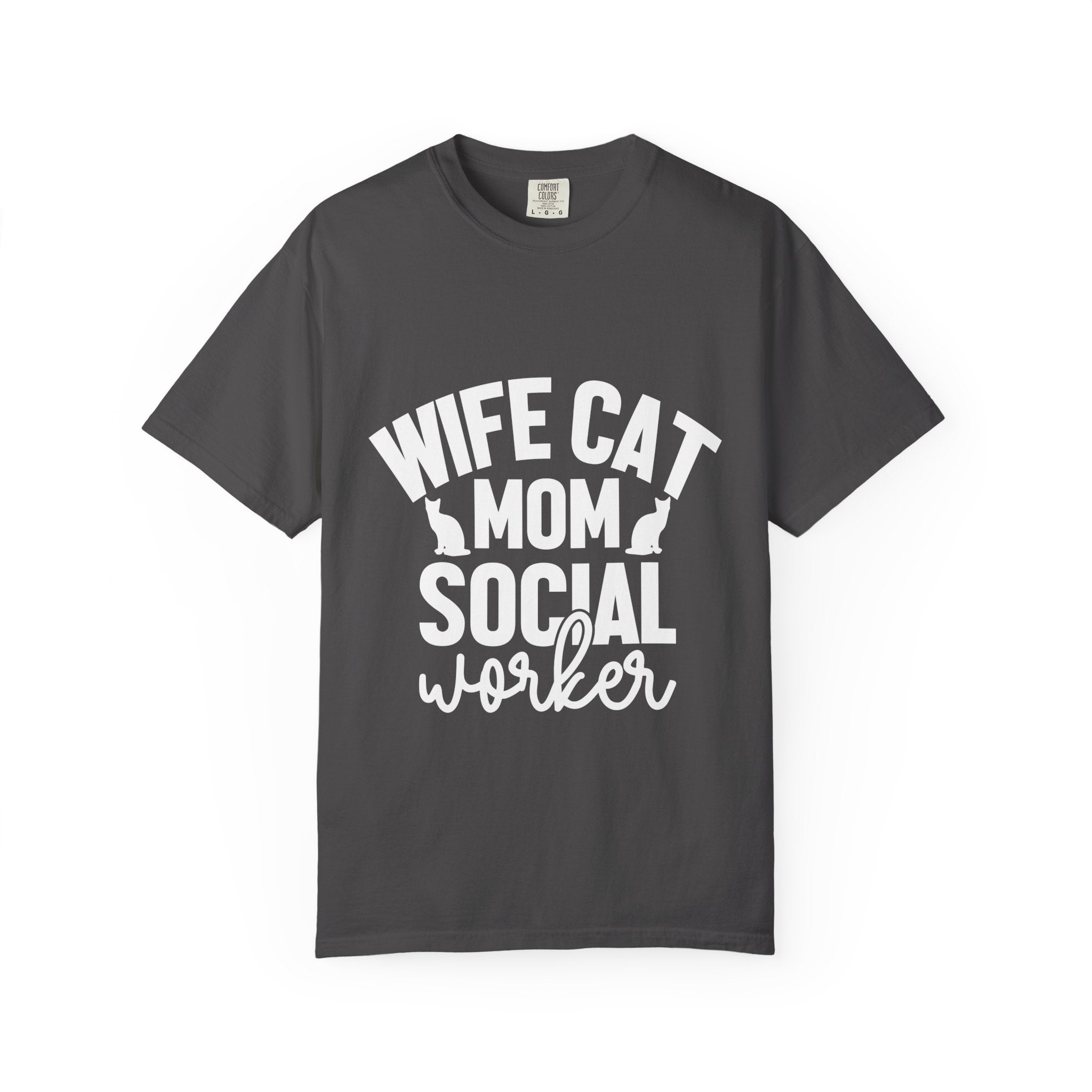 wife cat mom social worker T-shirt
