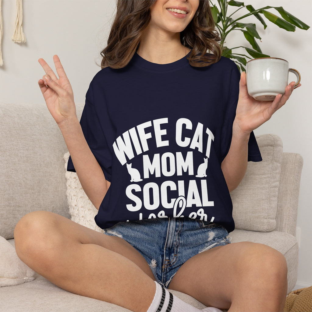 Copy of wife cat mom social worker T-shirt