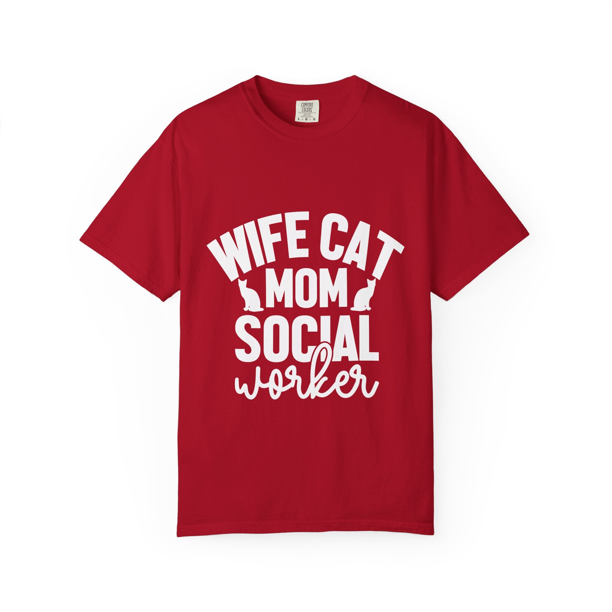 wife cat mom social worker T-shirt