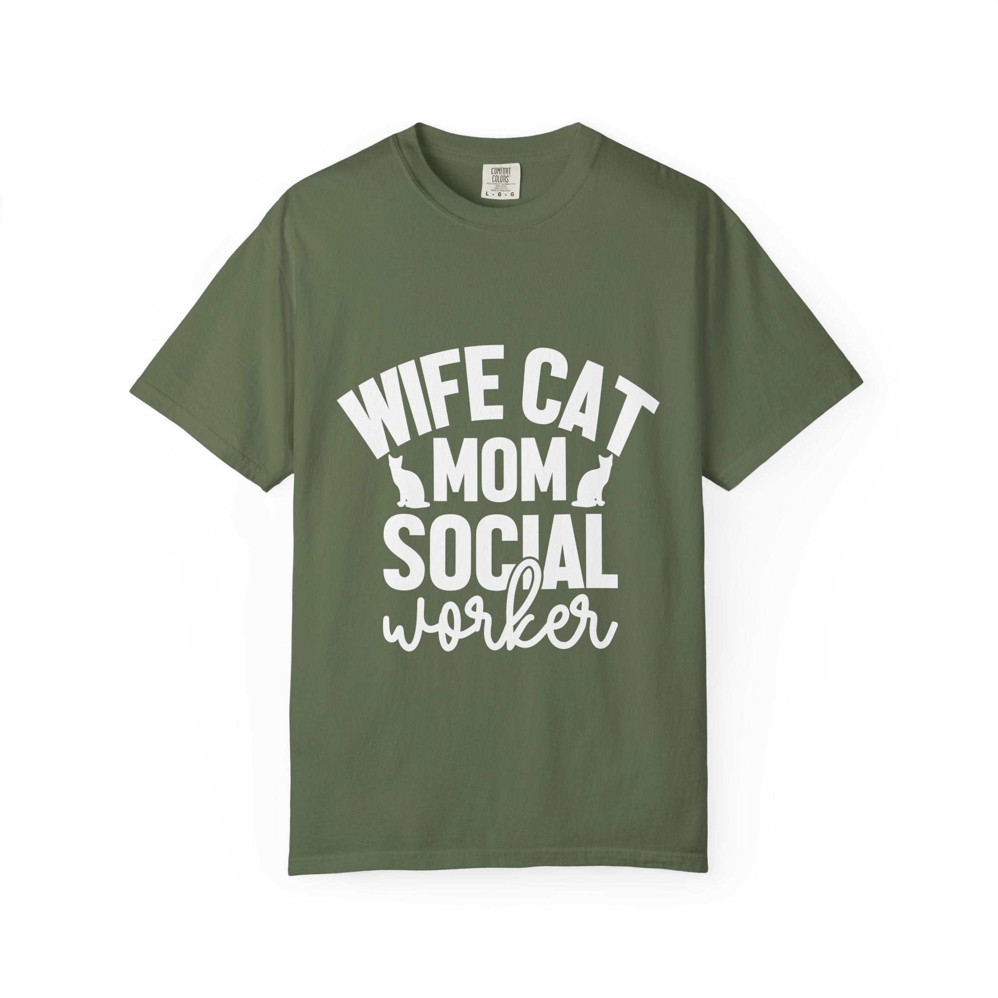 wife cat mom social worker T-shirt