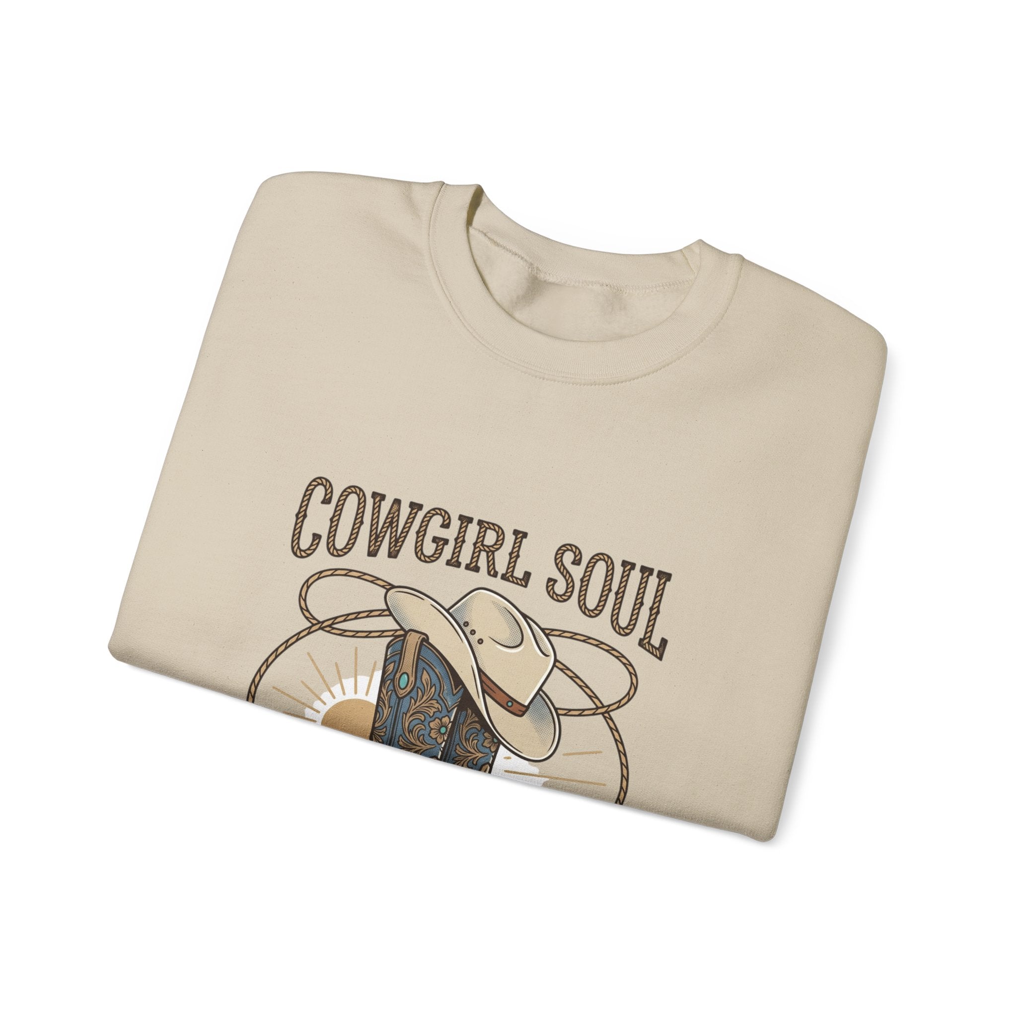 Cowgirl Soul Sweatshirt | Western Ranch, Rustic Prairie Vintage Crewneck