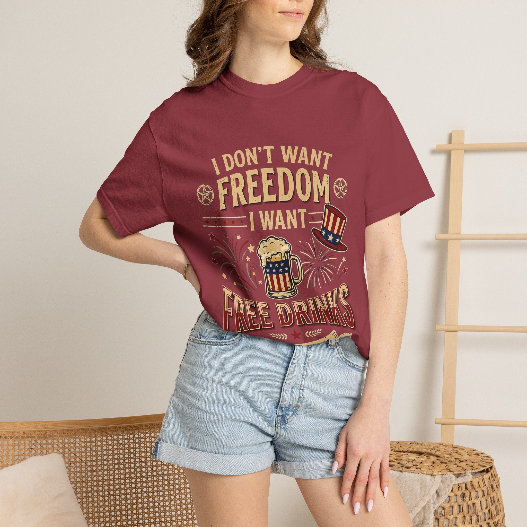 I dont want freedom I want free drinks T-shirt