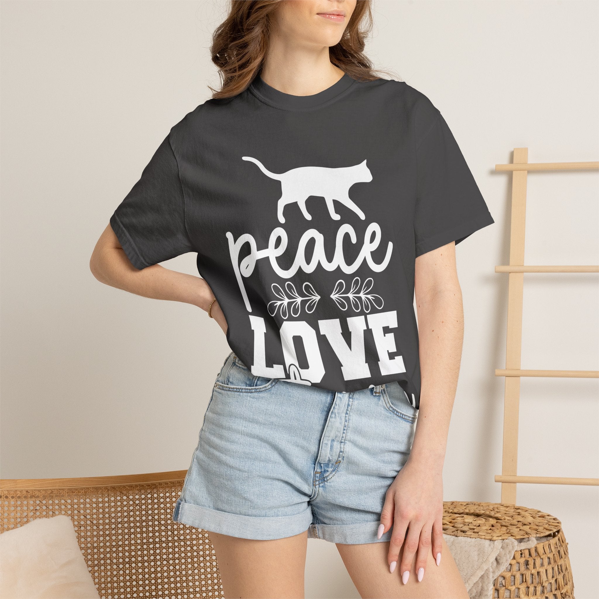 peace love cat mom T-shirt