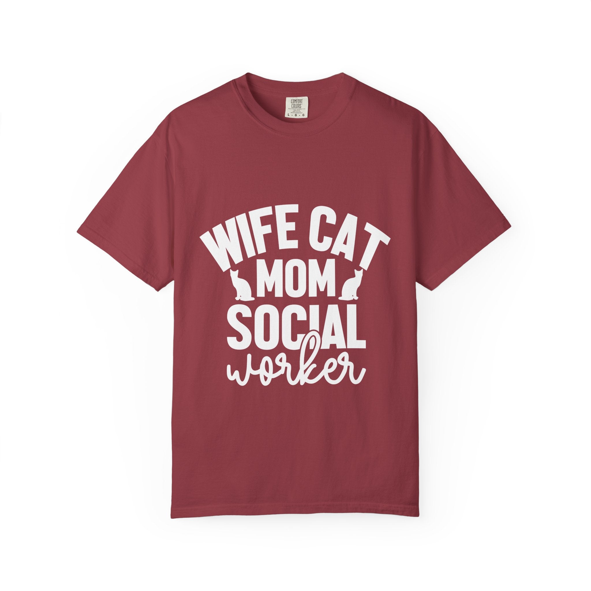 wife cat mom social worker T-shirt