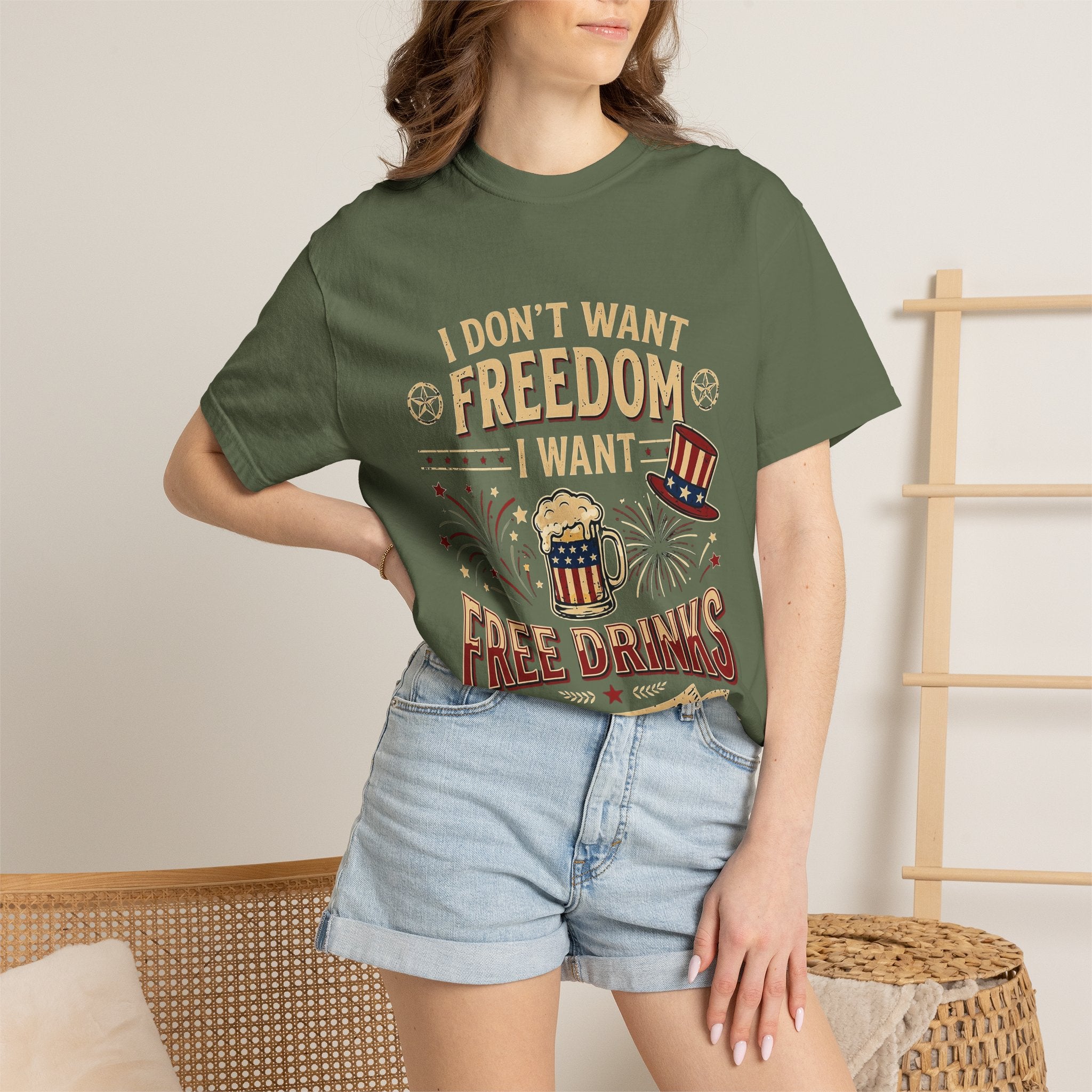 I dont want freedom I want free drinks T-shirt