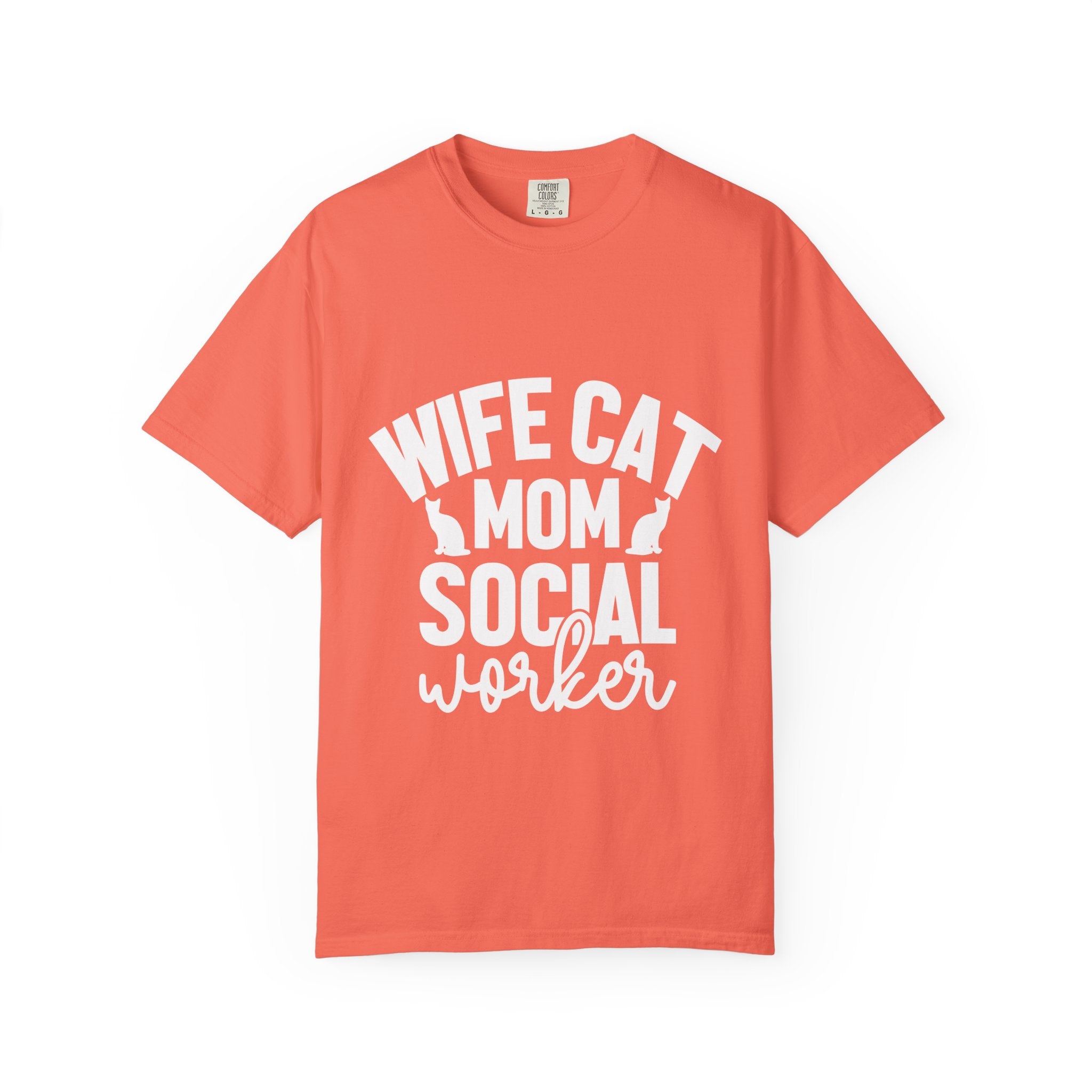 wife cat mom social worker T-shirt