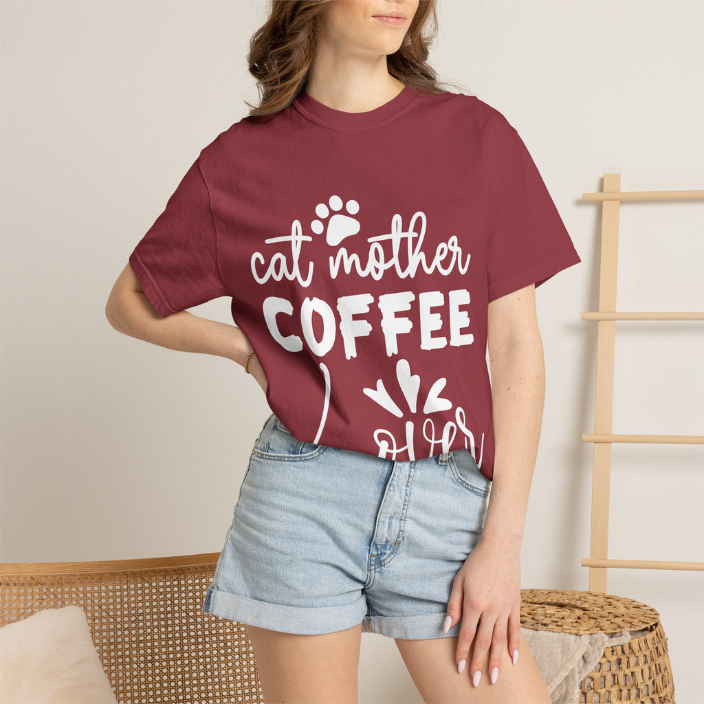 cat mother coffee lover T-shirt
