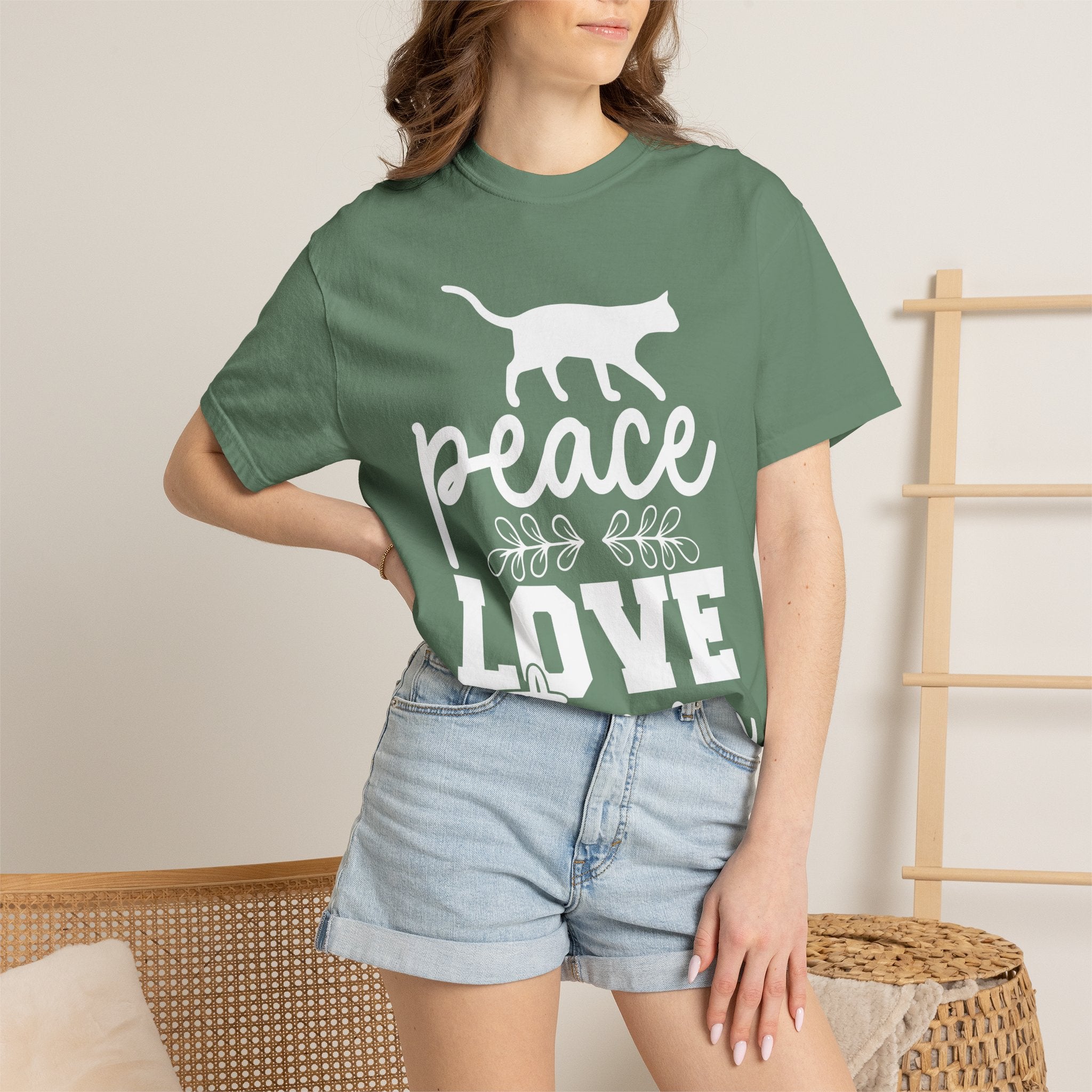 peace love cat mom T-shirt