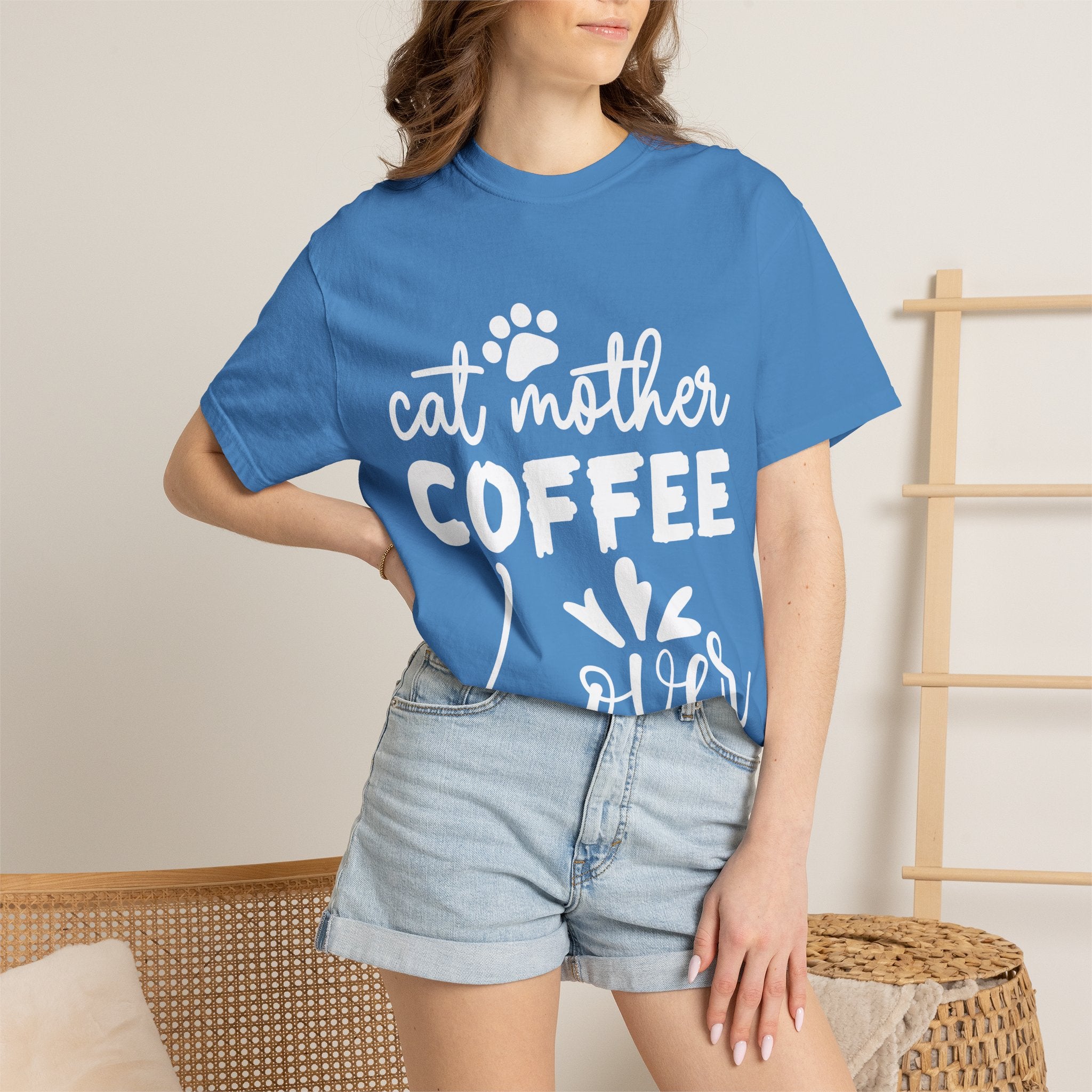 cat mother coffee lover T-shirt
