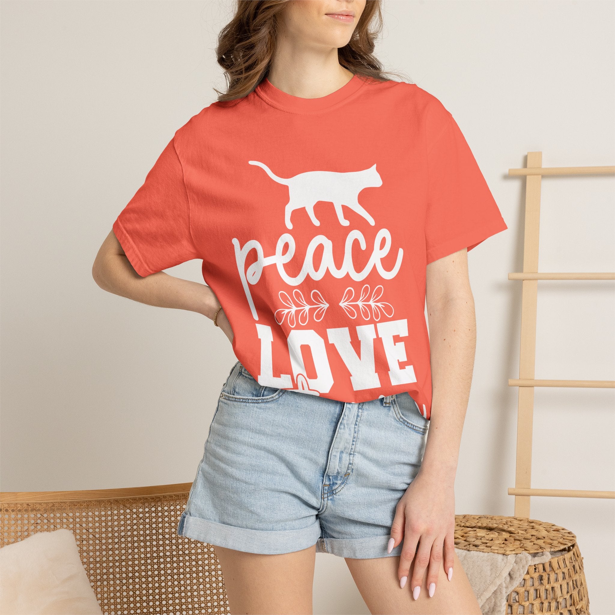 peace love cat mom T-shirt