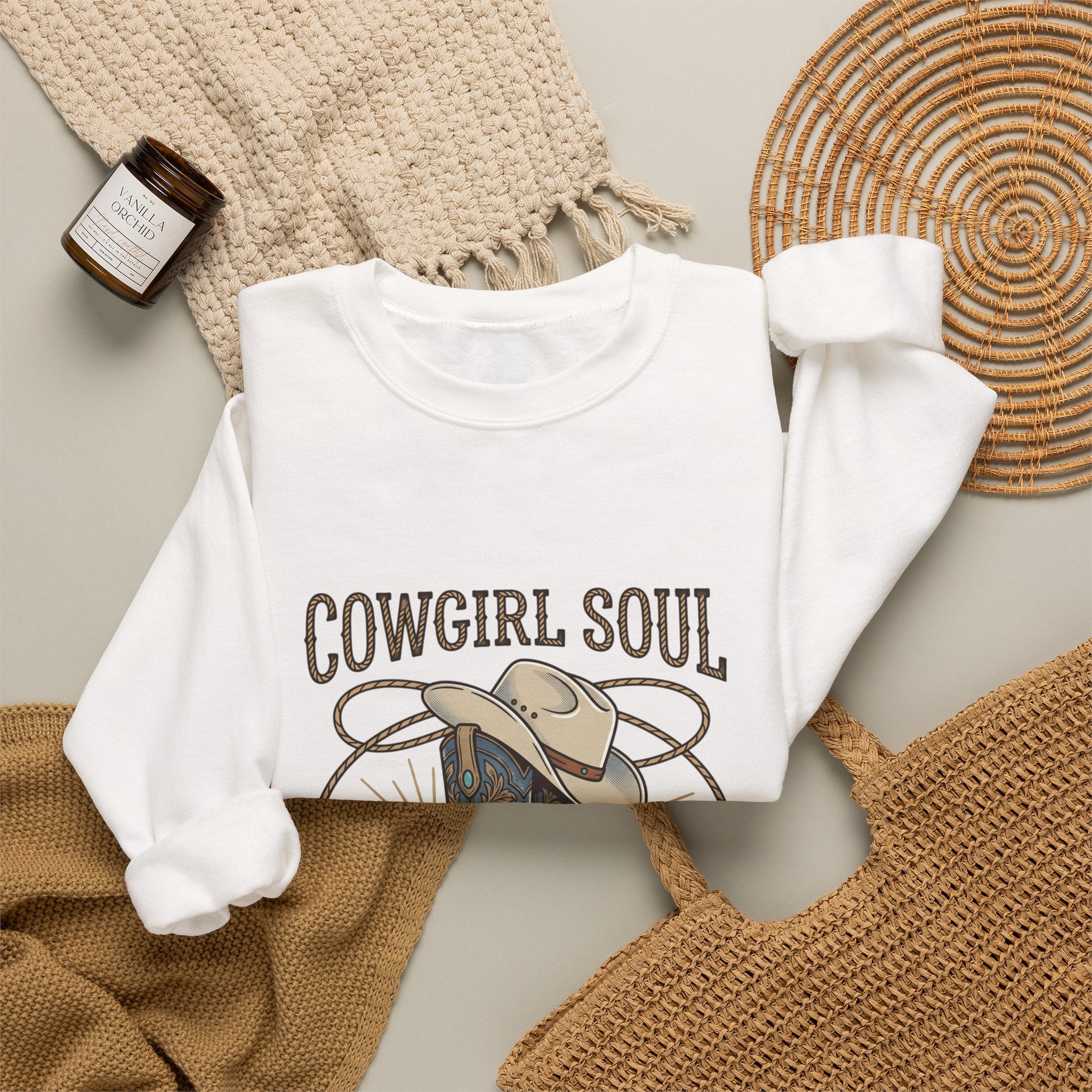Cowgirl Soul Sweatshirt | Western Ranch, Rustic Prairie Vintage Crewneck