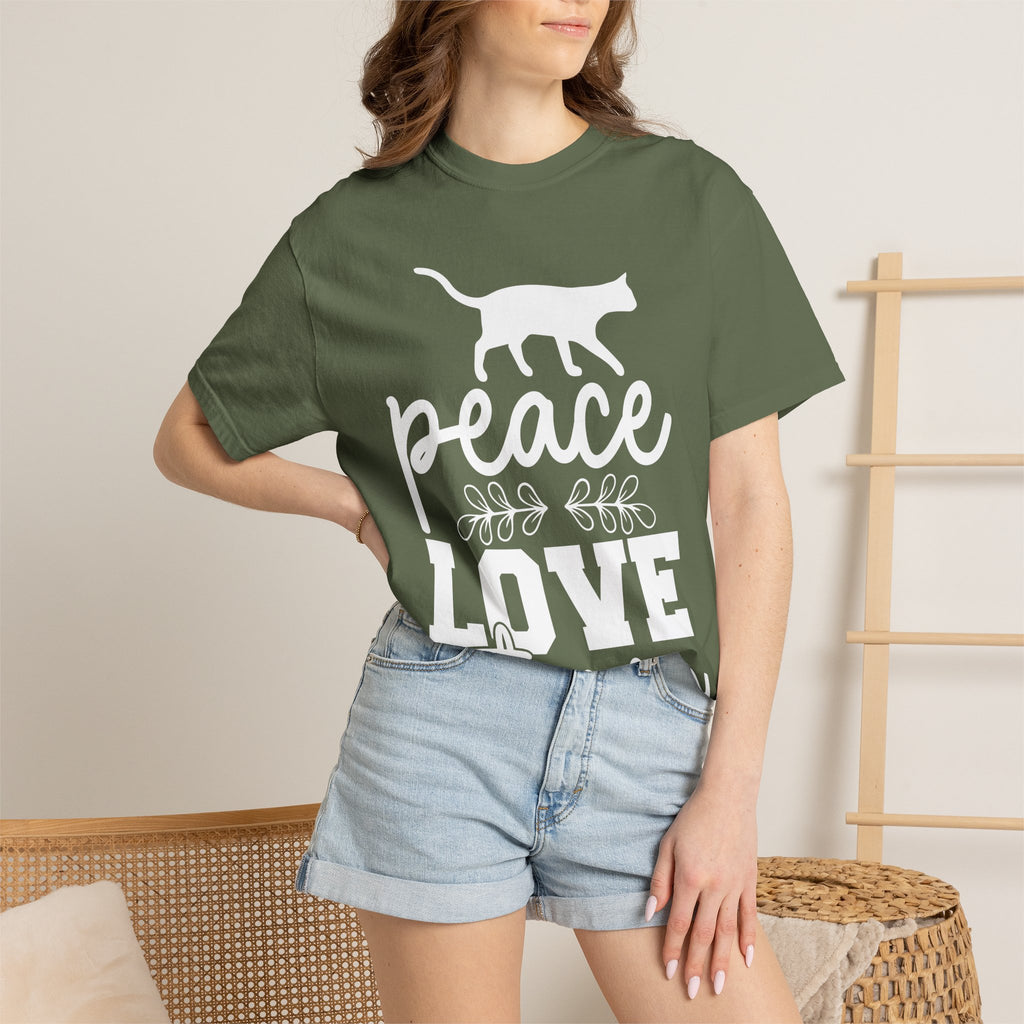 peace love cat mom T-shirt