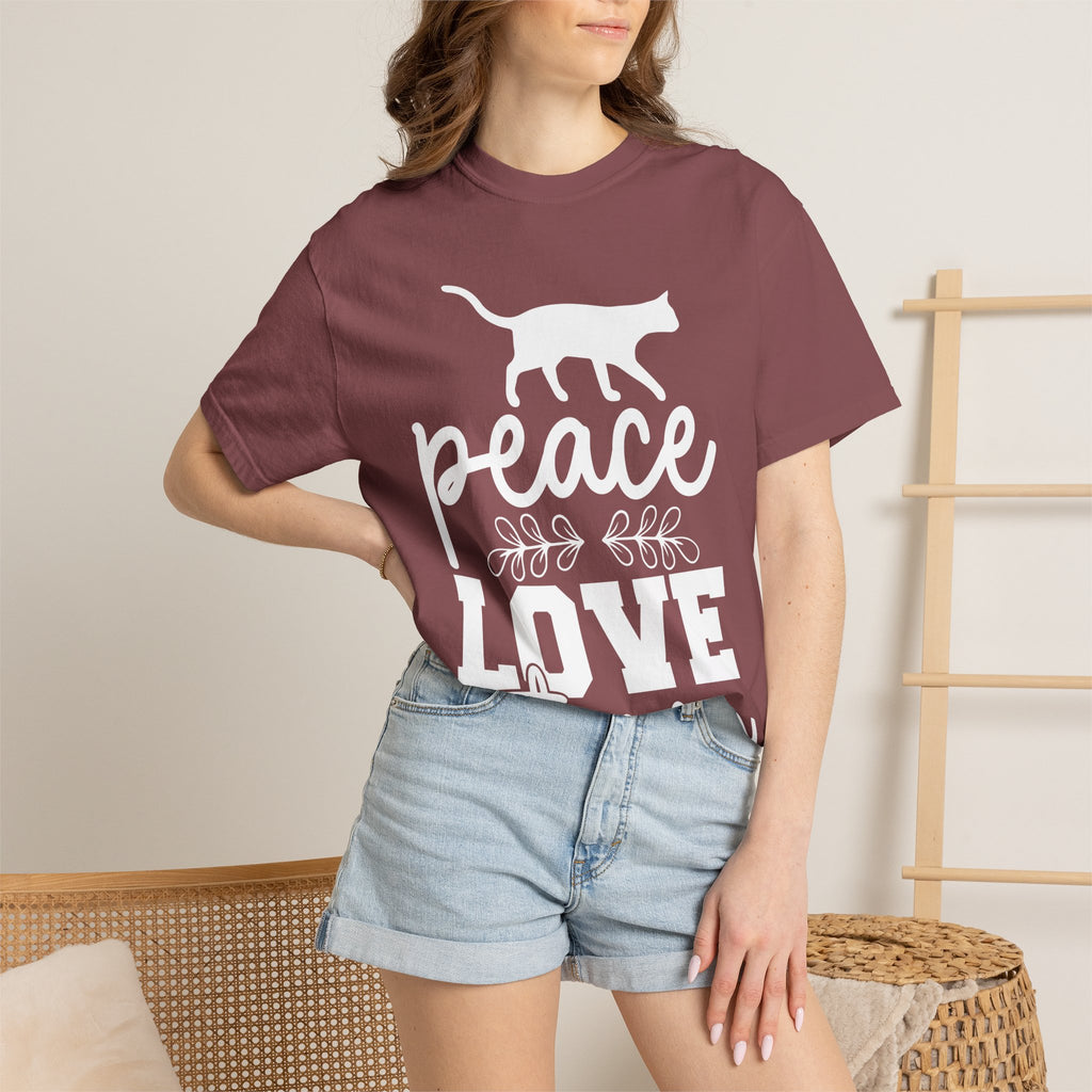 peace love cat mom T-shirt