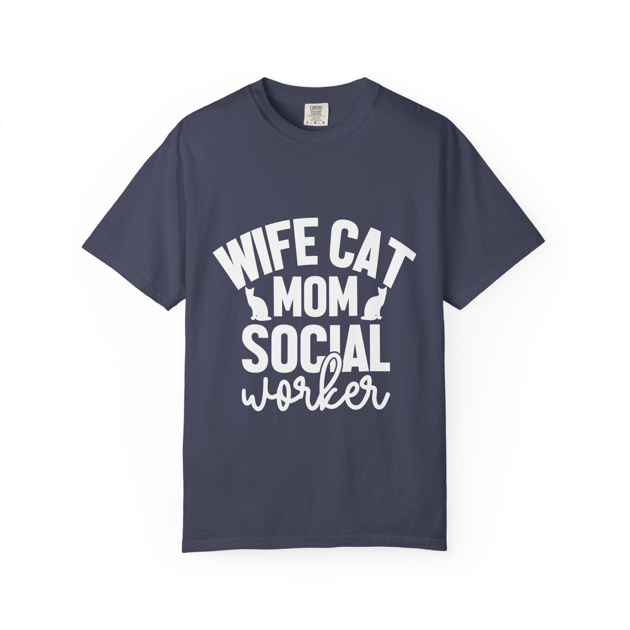 wife cat mom social worker T-shirt