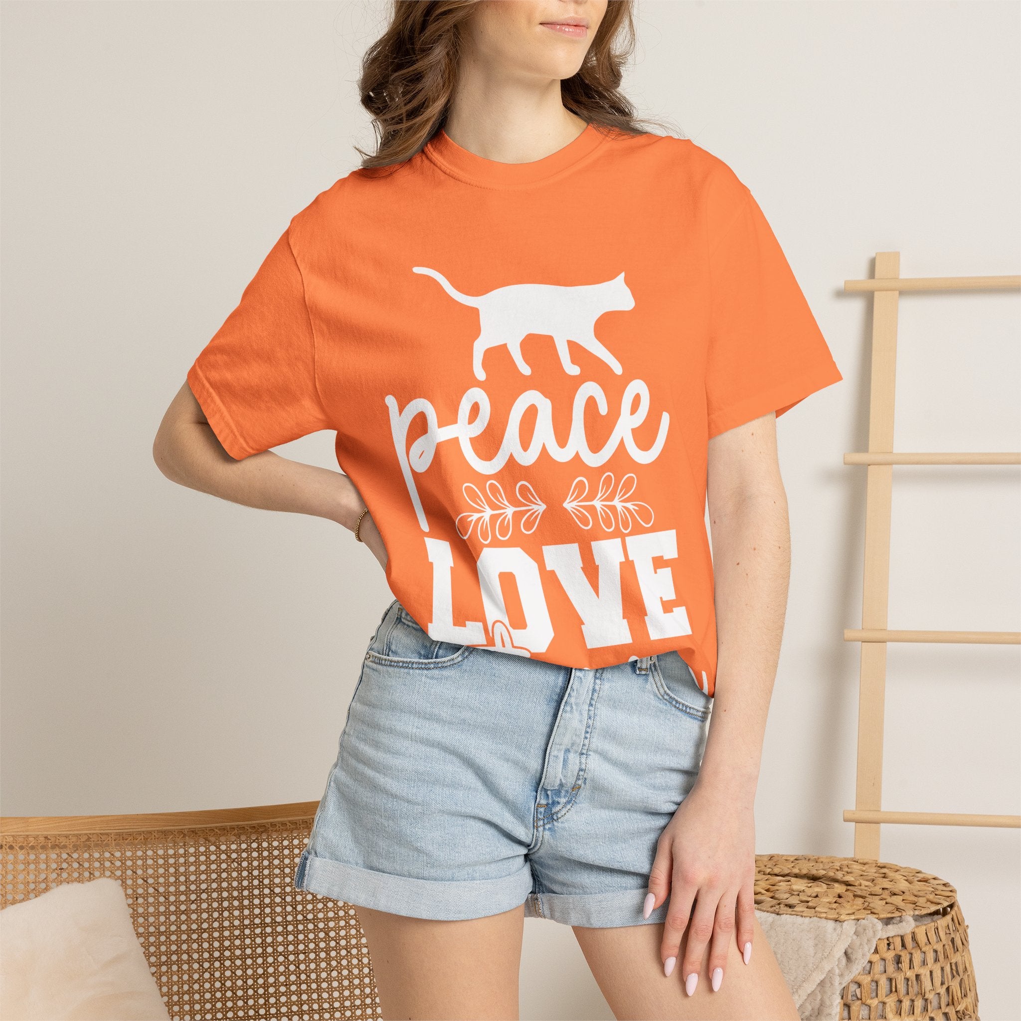 peace love cat mom T-shirt
