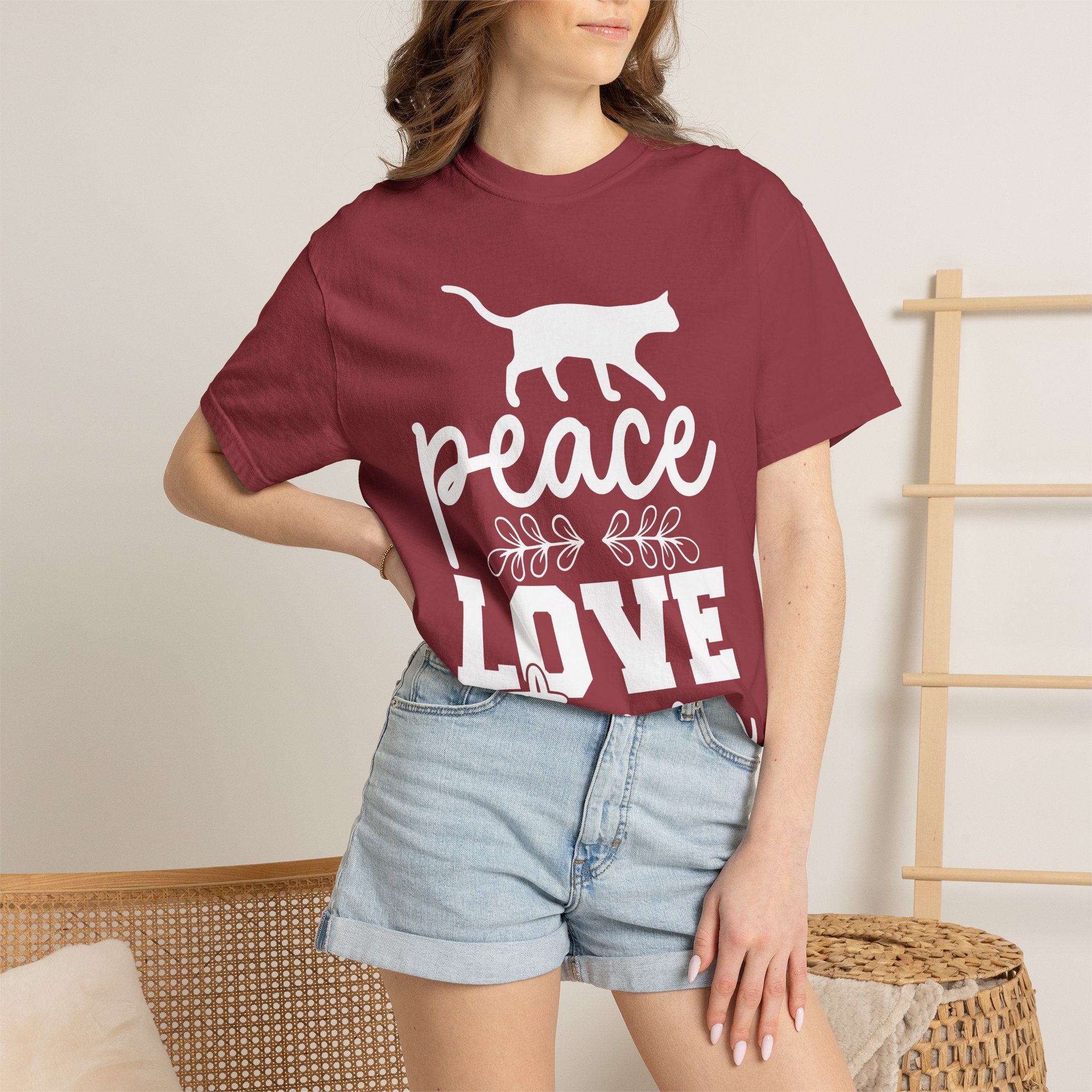 peace love cat mom T-shirt
