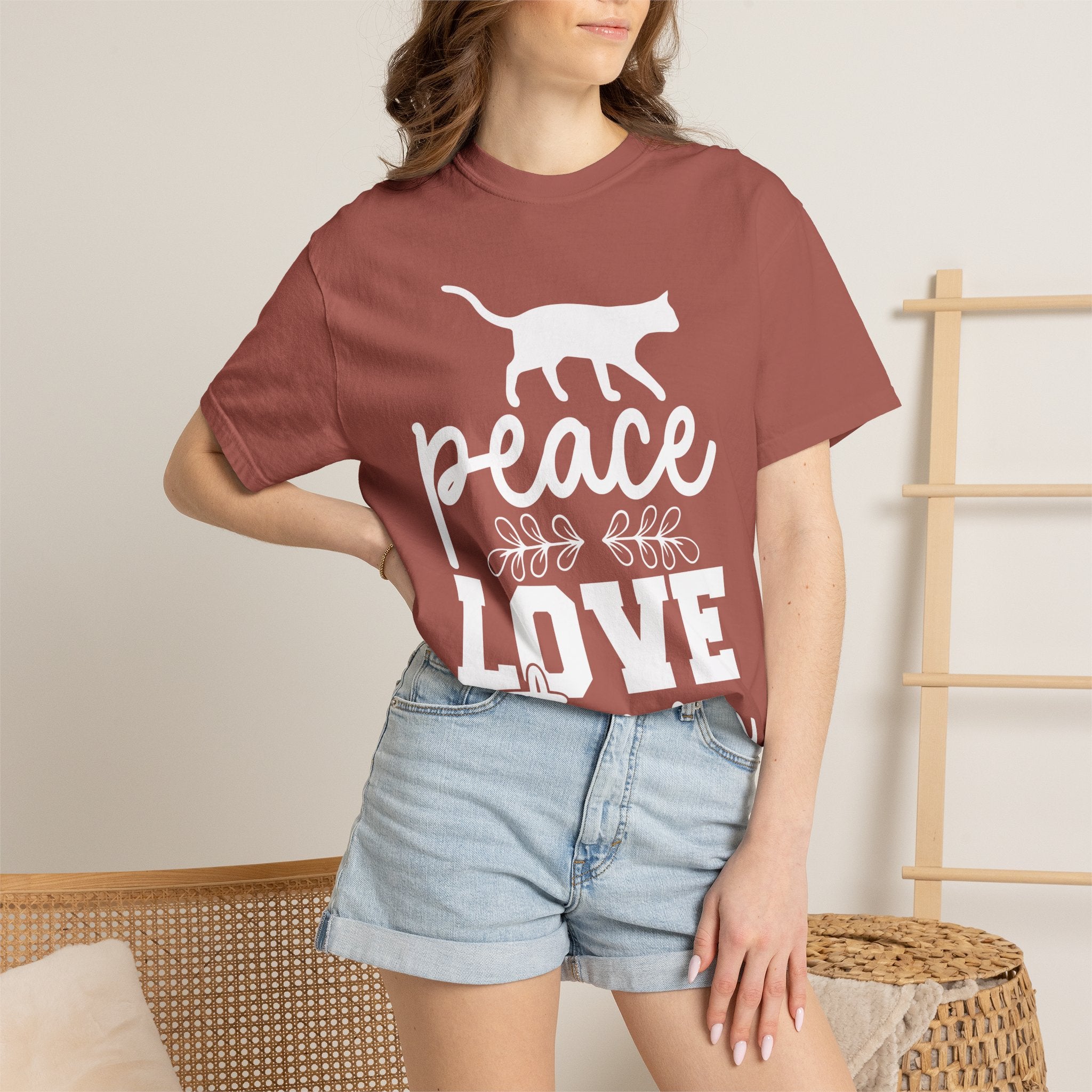 peace love cat mom T-shirt