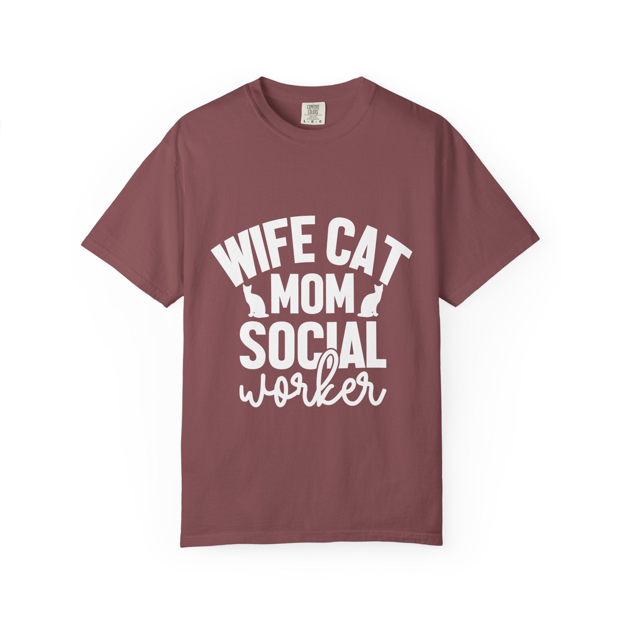 wife cat mom social worker T-shirt