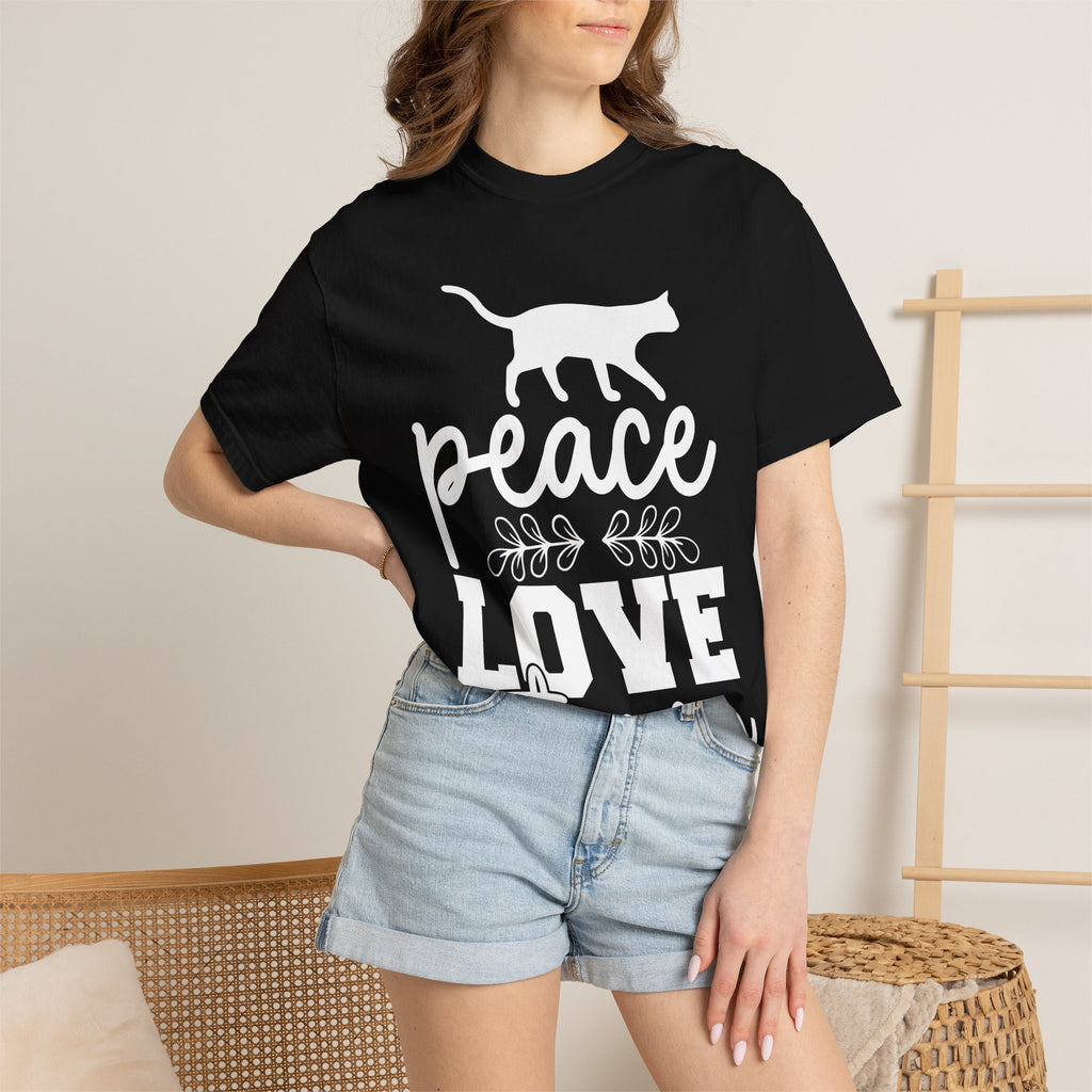 peace love cat mom T-shirt