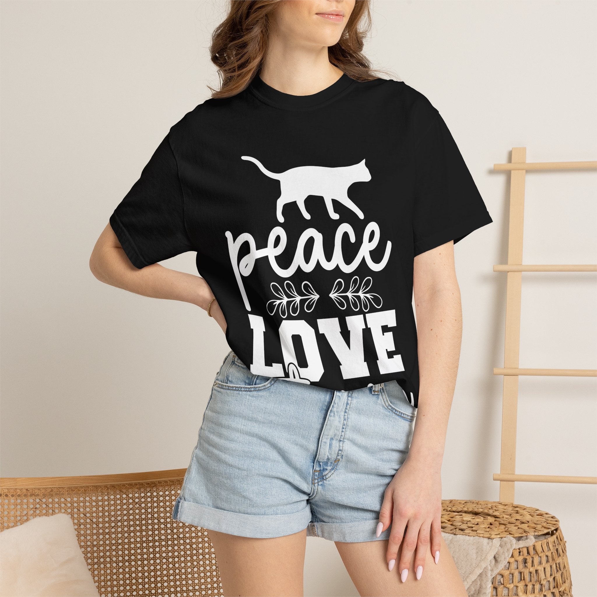peace love cat mom T-shirt