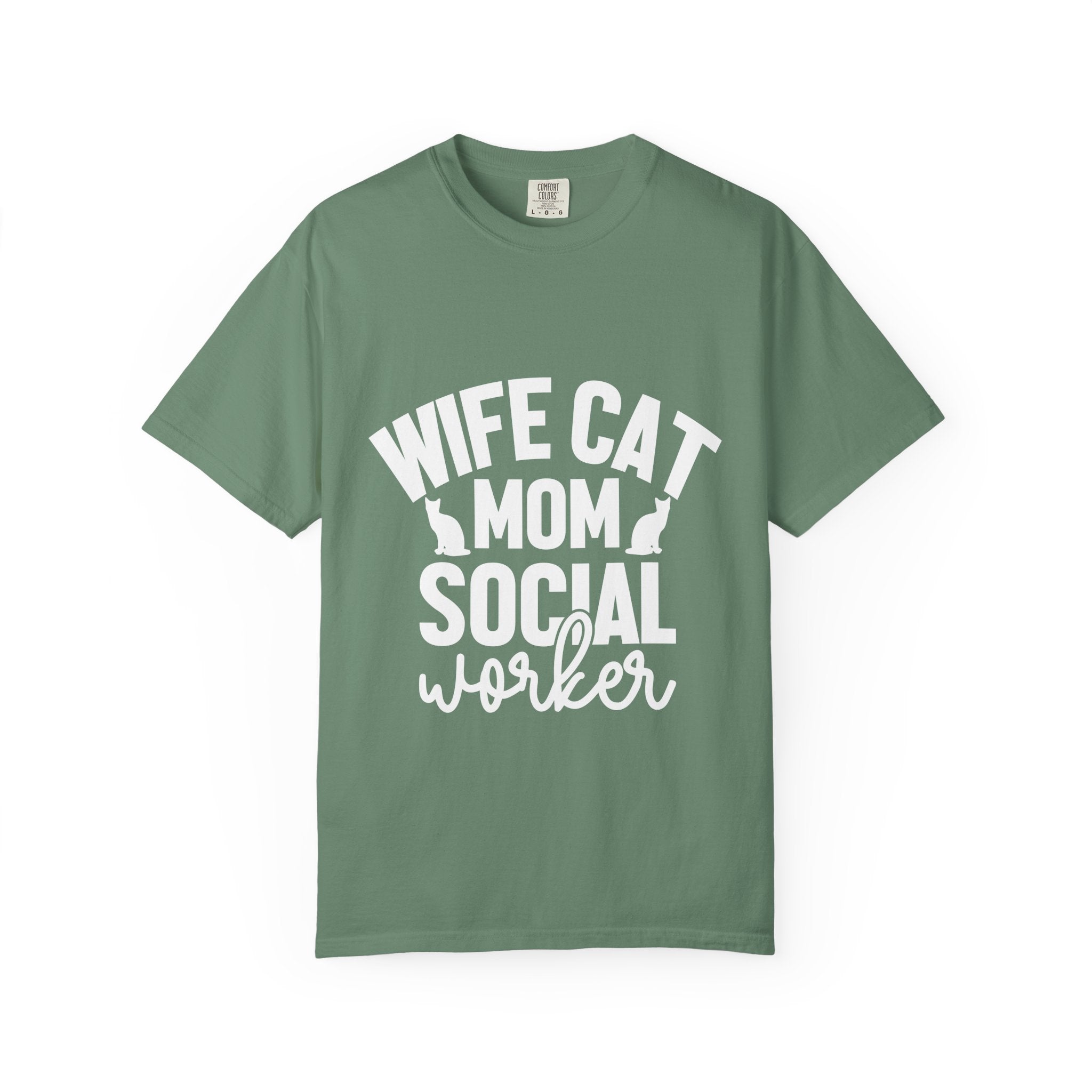 wife cat mom social worker T-shirt