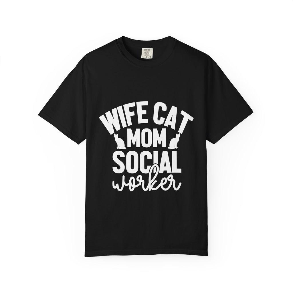 Copy of wife cat mom social worker T-shirt