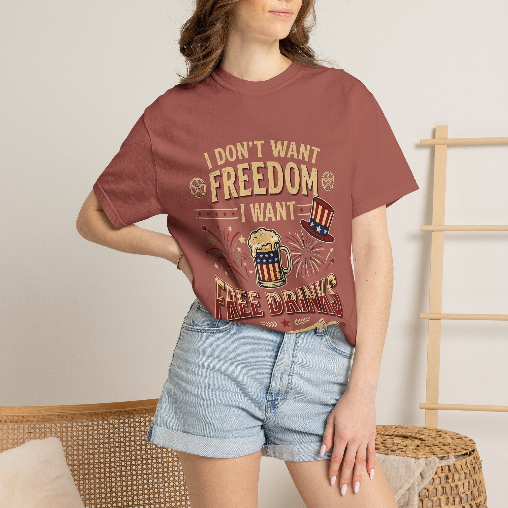 I dont want freedom I want free drinks T-shirt