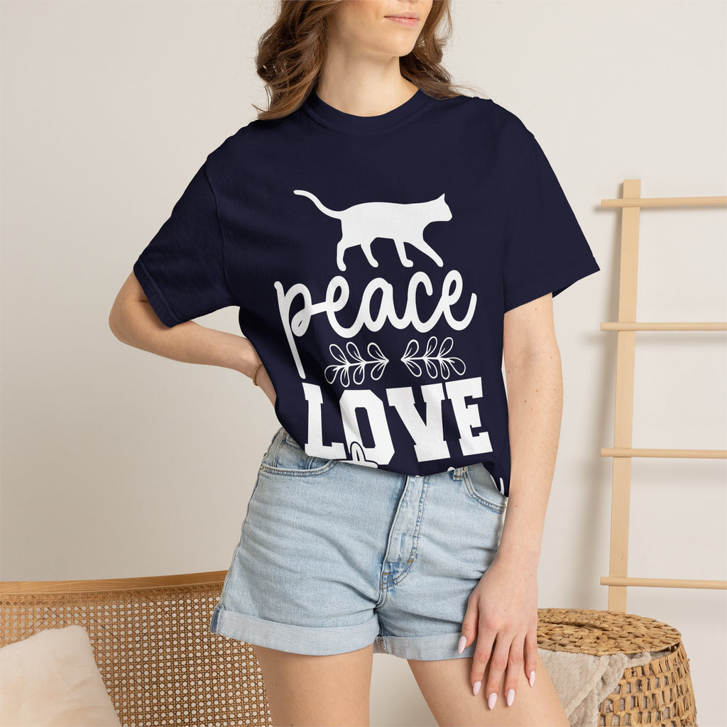 peace love cat mom T-shirt