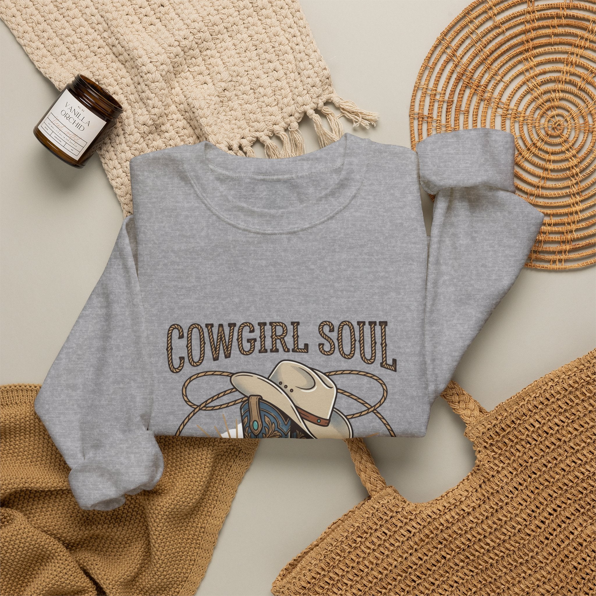 Cowgirl Soul Sweatshirt | Western Ranch, Rustic Prairie Vintage Crewneck