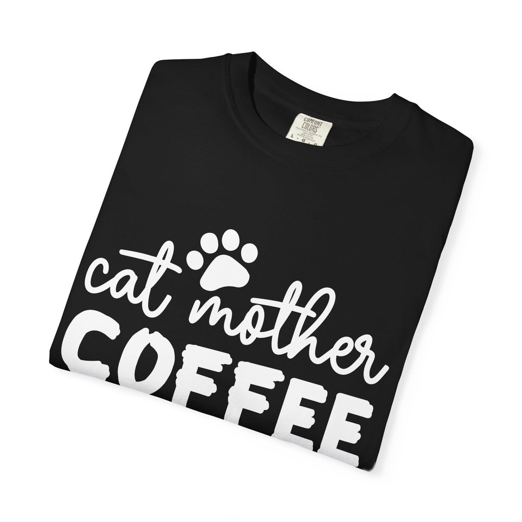 cat mother coffee lover T-shirt