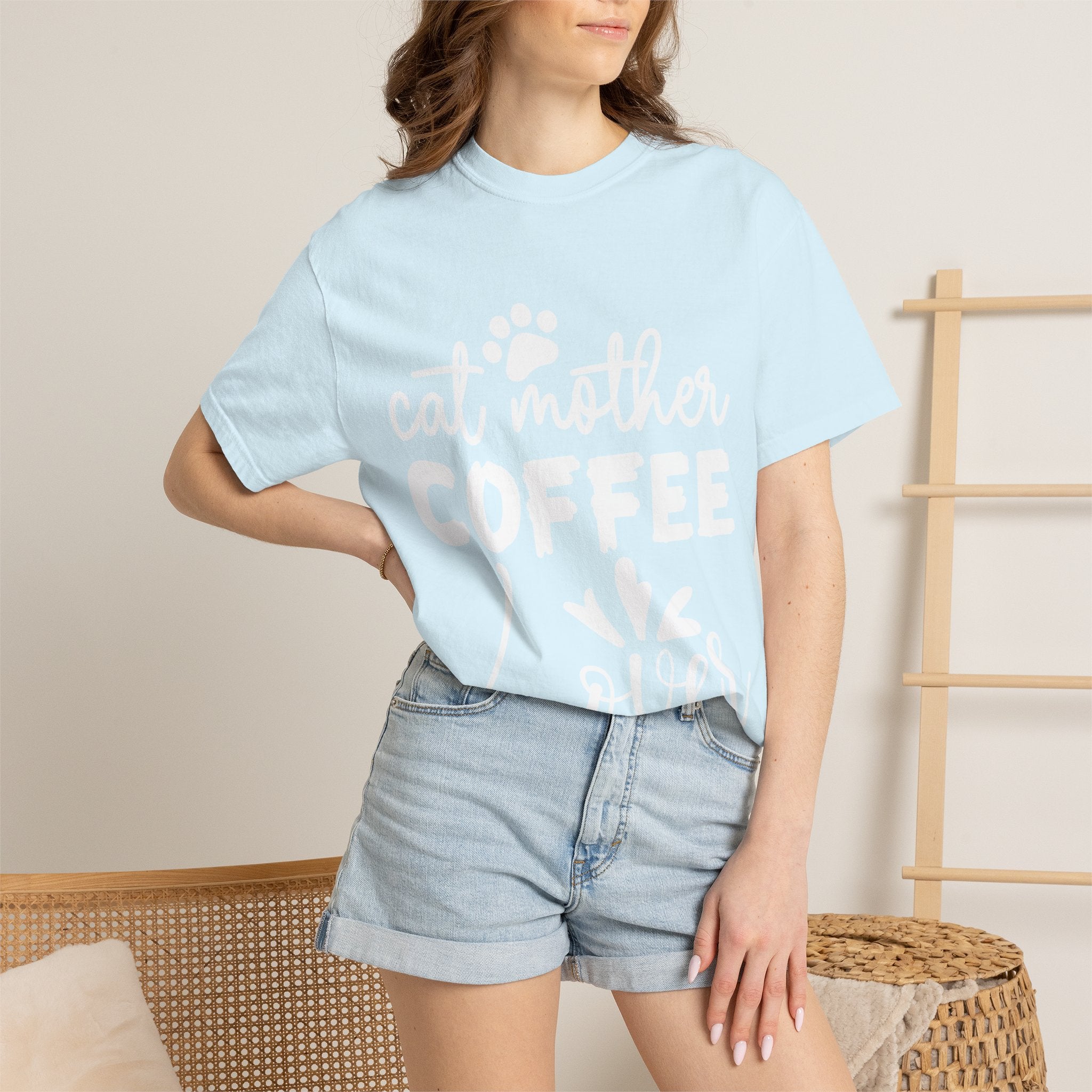 cat mother coffee lover T-shirt