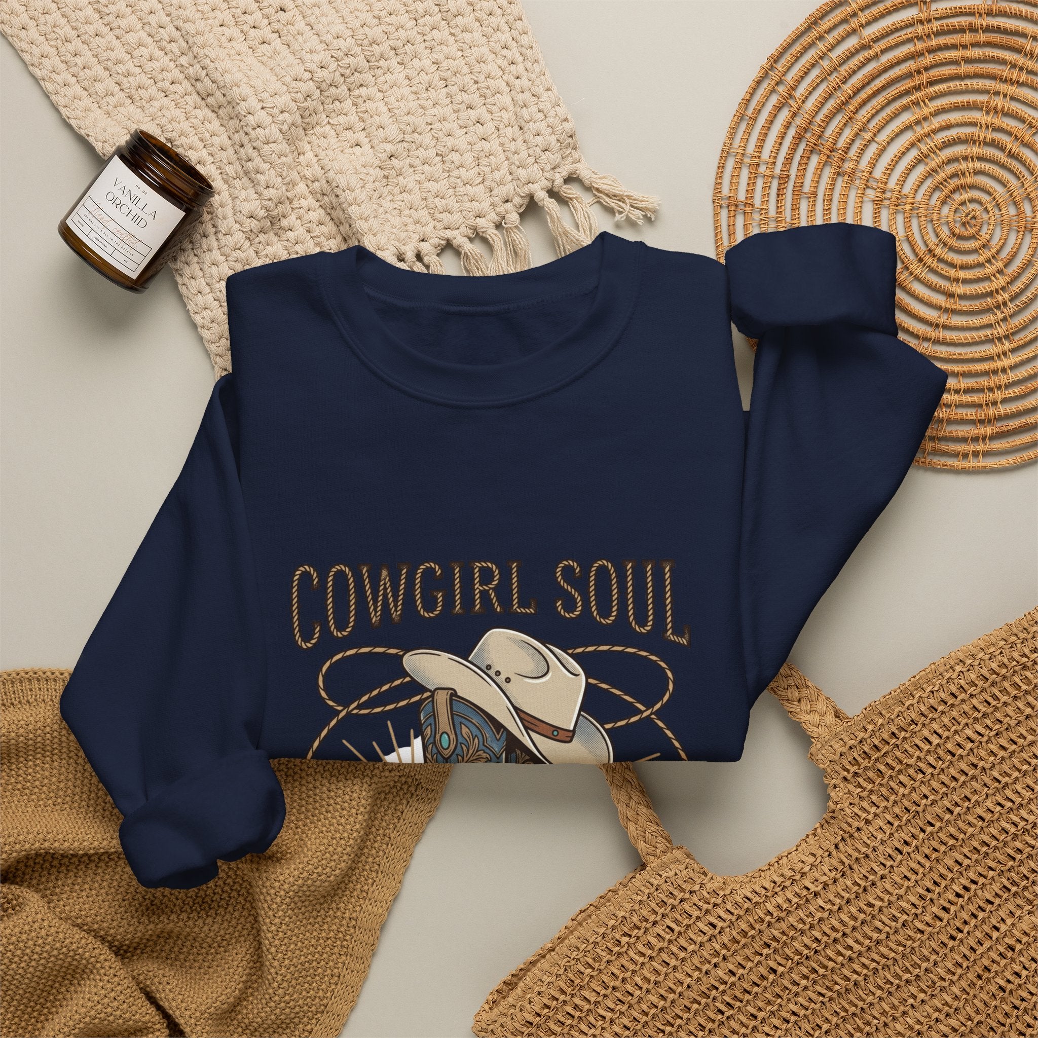 Cowgirl Soul Sweatshirt | Western Ranch, Rustic Prairie Vintage Crewneck