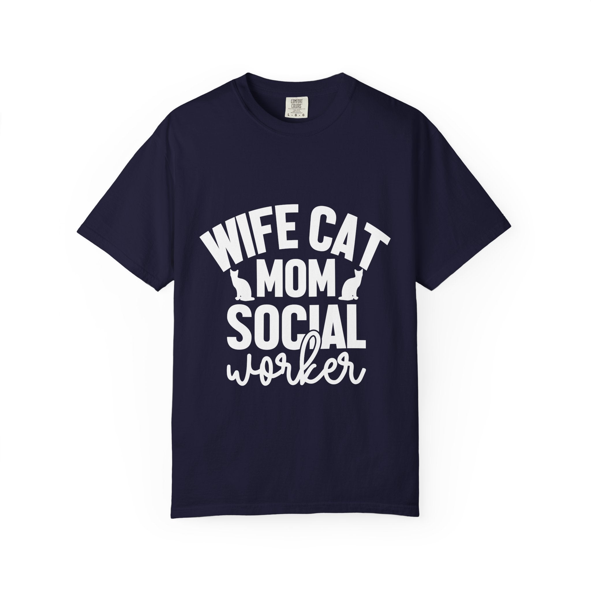 wife cat mom social worker T-shirt